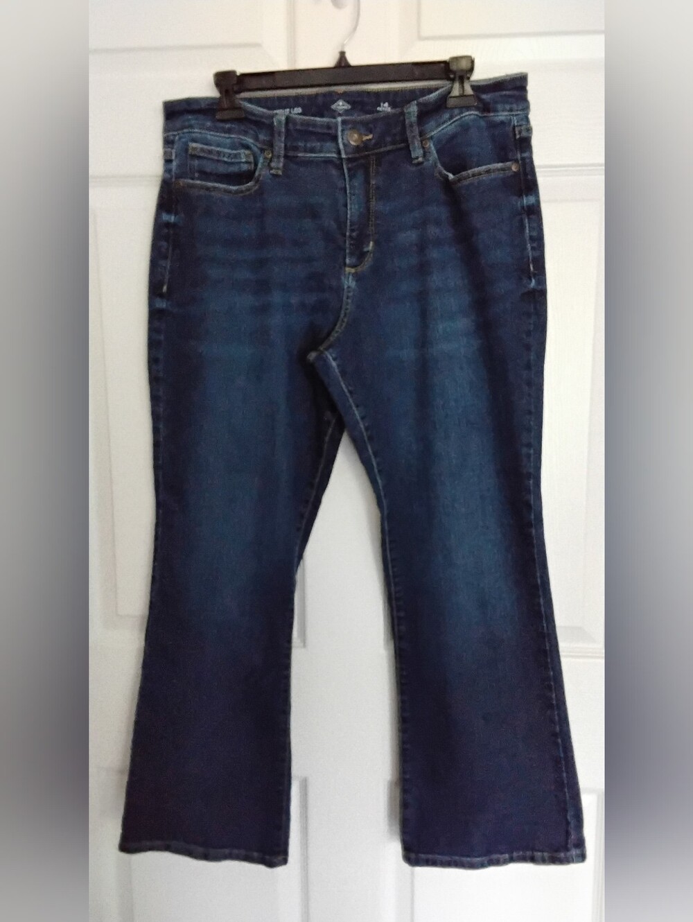 St. John's Bay Dark Blue Denim Boot Cut Womens Petite Jeans